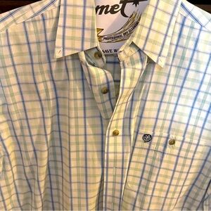 George Strait Plaid Shirt - Blue and Green